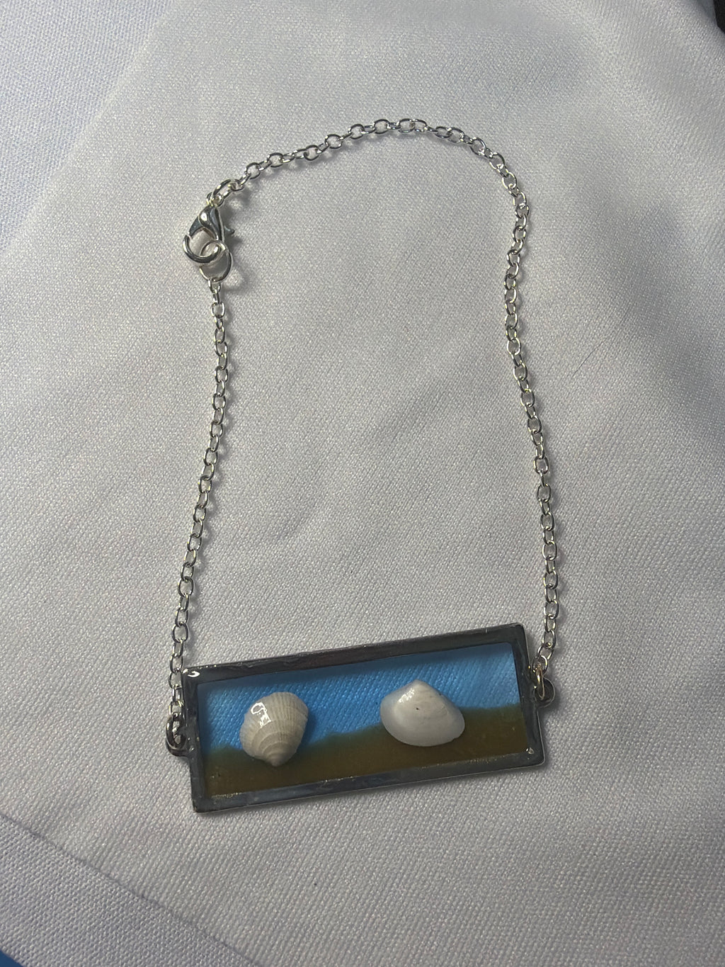 Blue Ocean Resin Seashell Bracelet