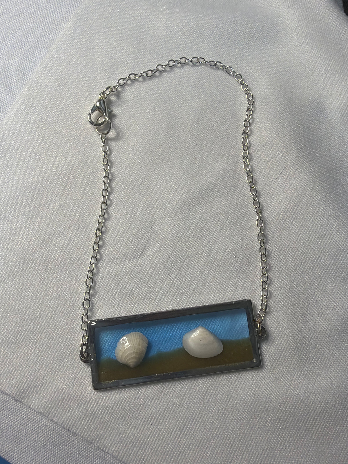 Blue Ocean Resin Seashell Bracelet