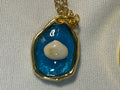 Ocean Blue Seashell Resin Necklace