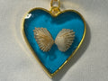 Coastal Seashell Butterfly Heart Pendant Necklace