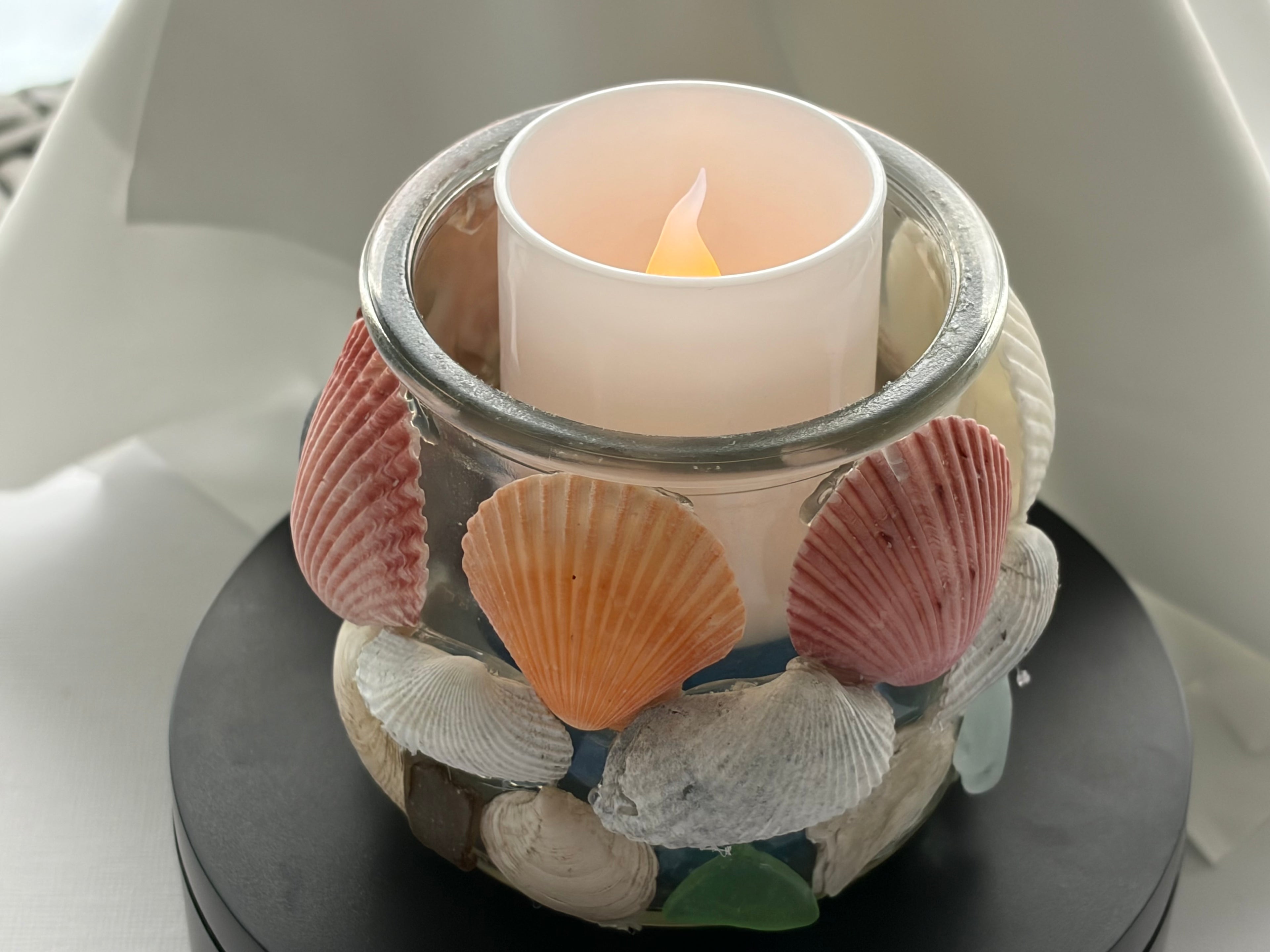 Seaside Glow Seashell Candle Holder