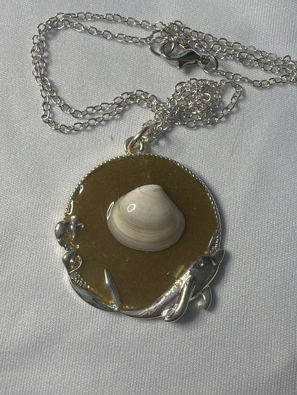 Dolphin & Seashell Beach Resin Necklace