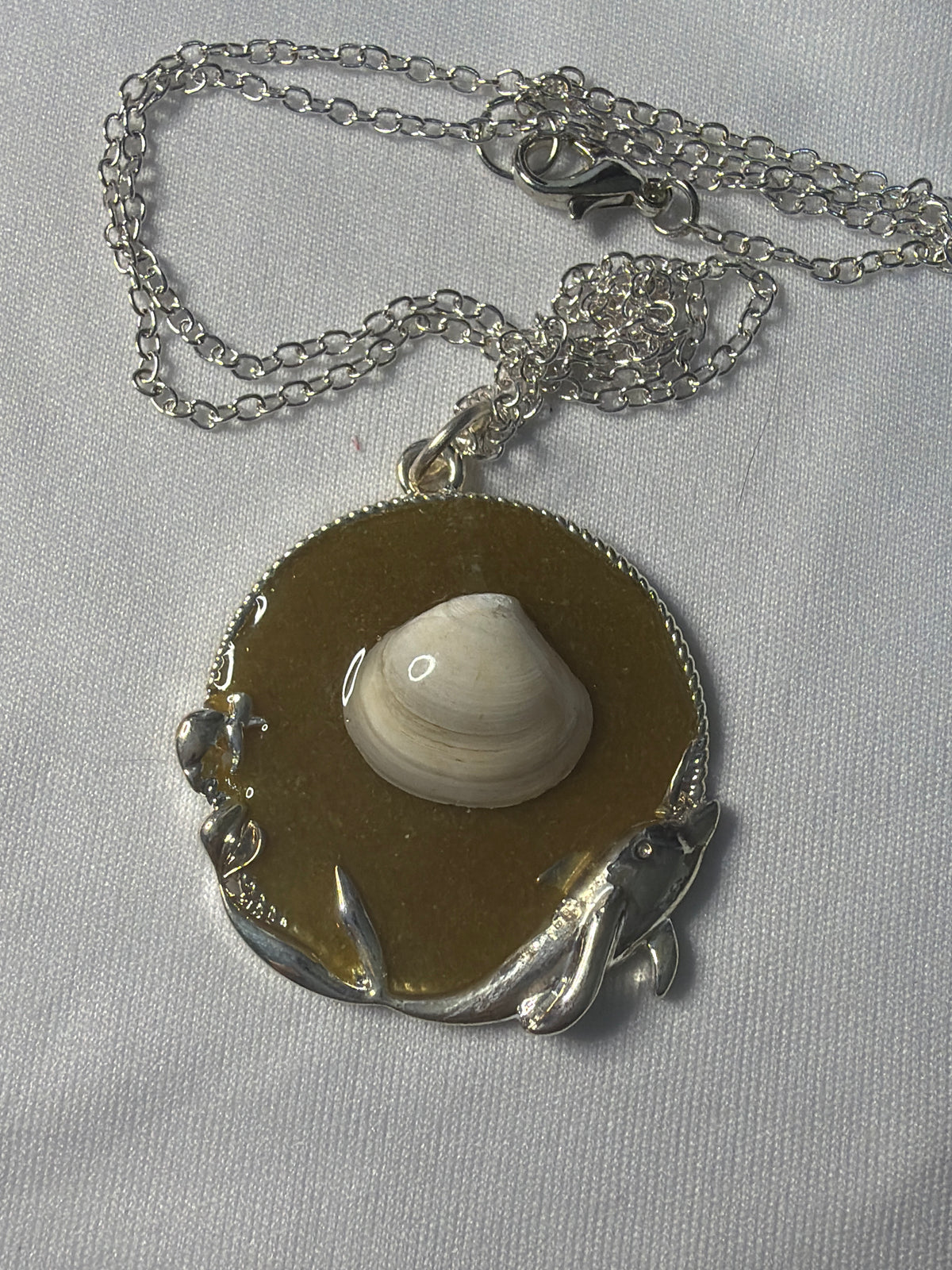 Dolphin & Seashell Beach Resin Necklace