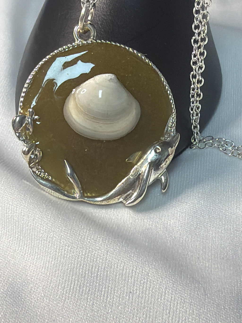 Dolphin & Seashell Beach Resin Necklace