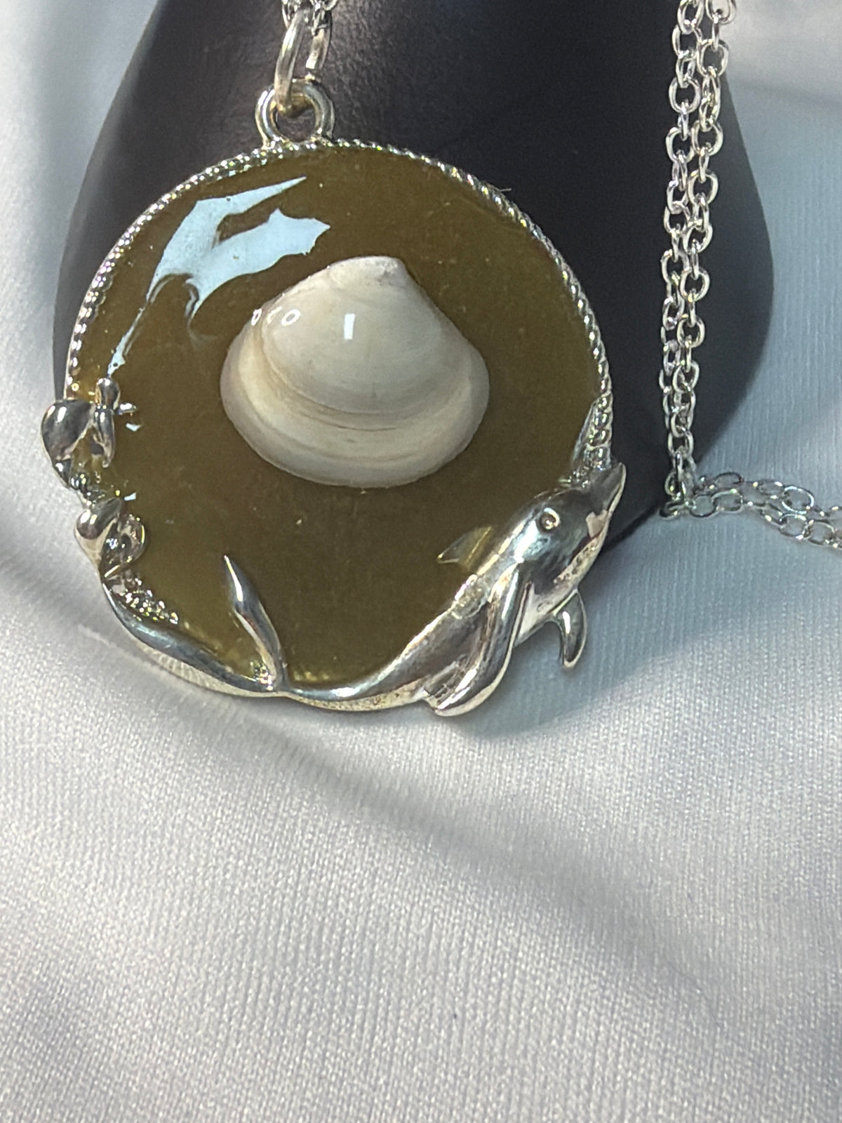 Dolphin & Seashell Beach Resin Necklace