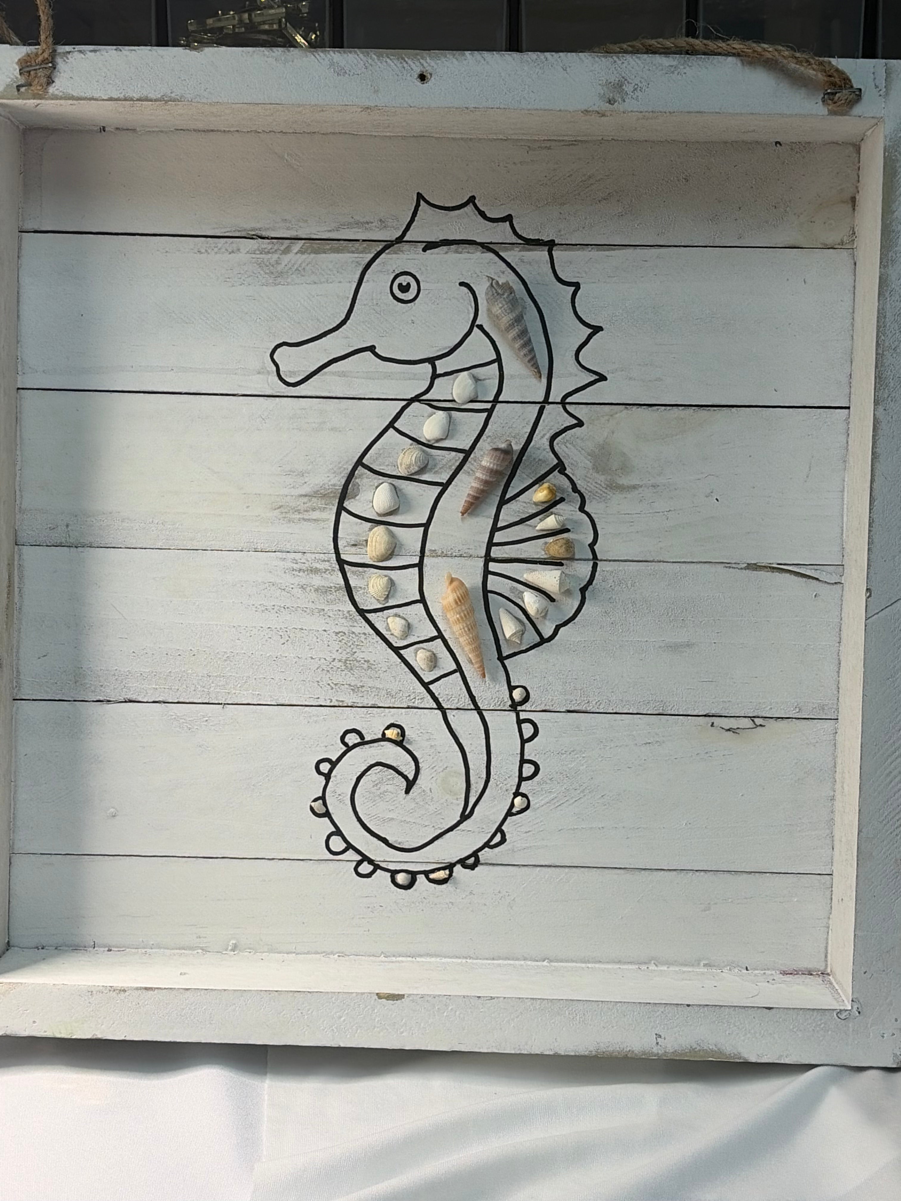 Seashell Seahorse Wall Art
