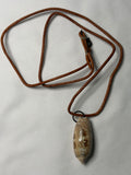 Natural Seashell Brown Leather Necklace