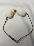 Double Natural Seashell Leather Bracelet