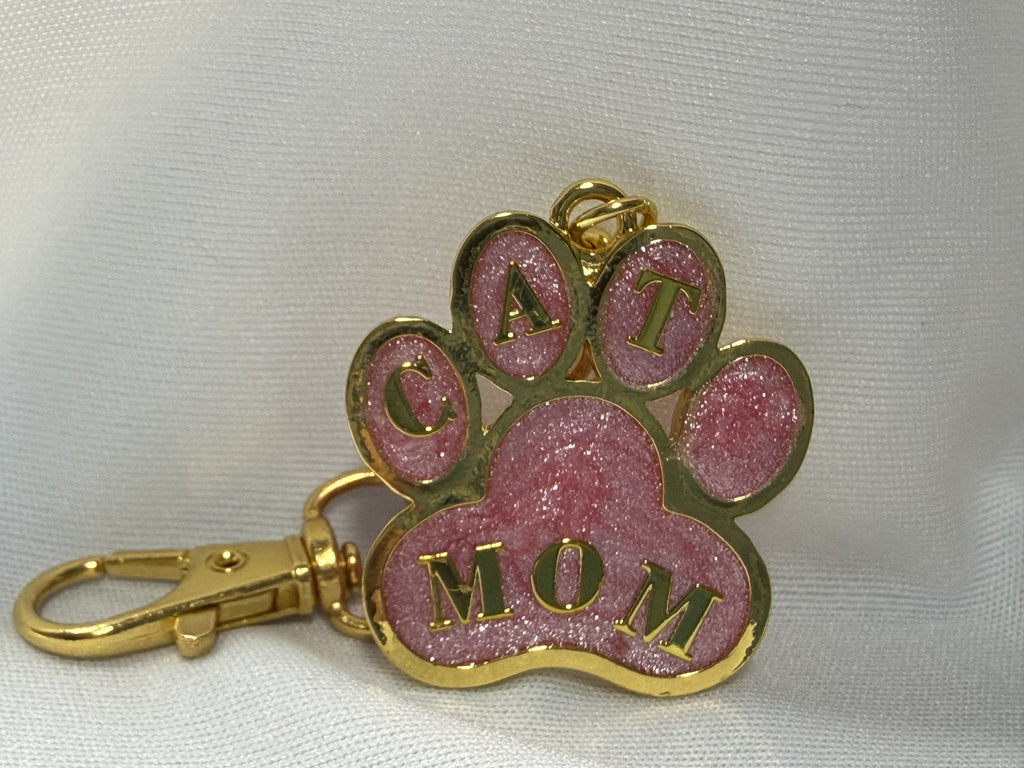 Cat Parent Paw Print Keychain Collection