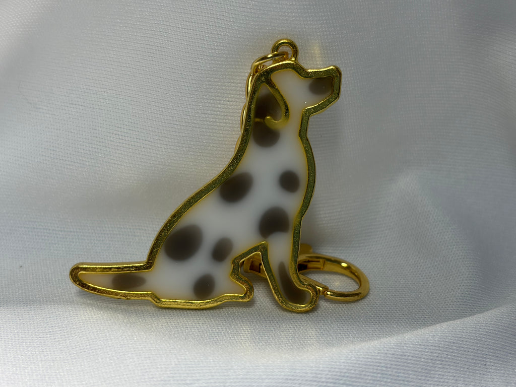 Personalized Sitting Dog Silhouette Keychain