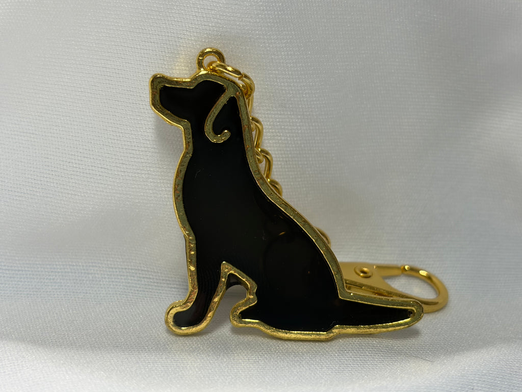 Personalized Sitting Dog Silhouette Keychain