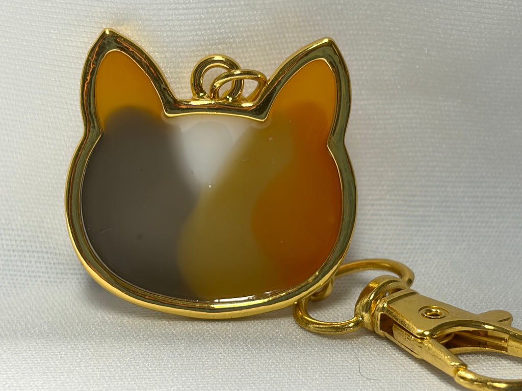 Personalized Cat Head Silhouette Keychain