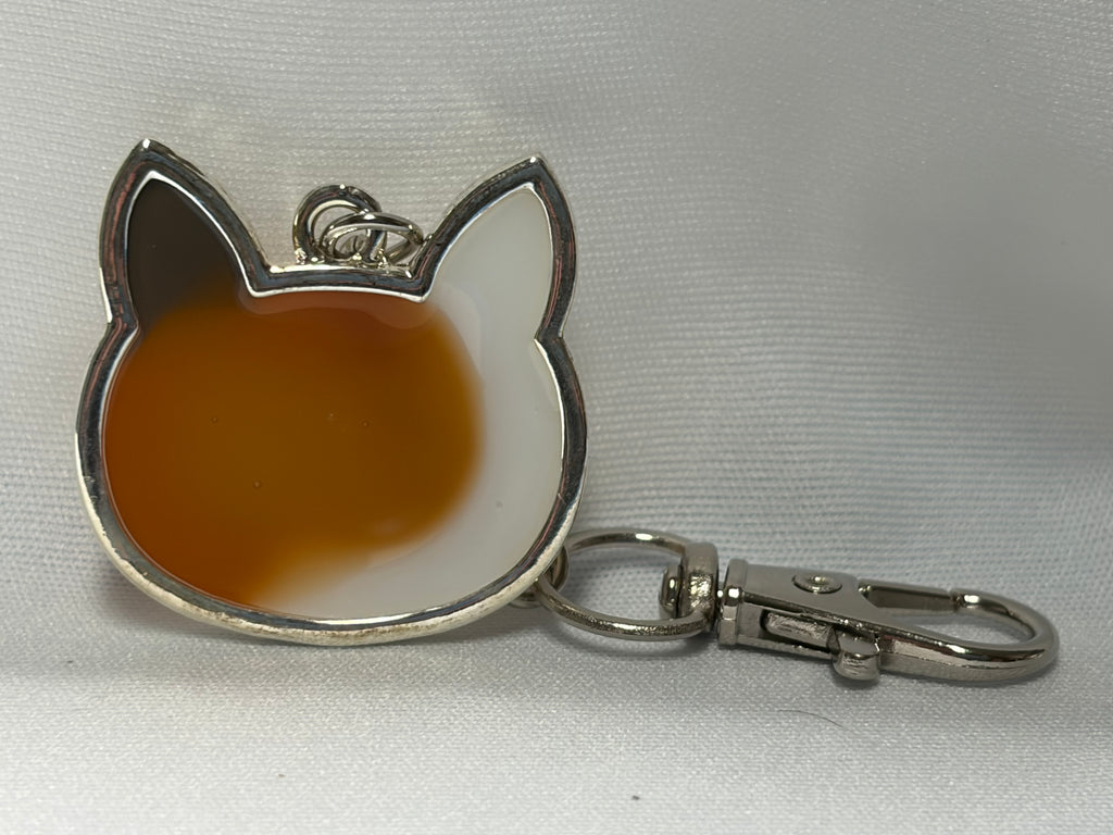 Personalized Cat Head Silhouette Keychain