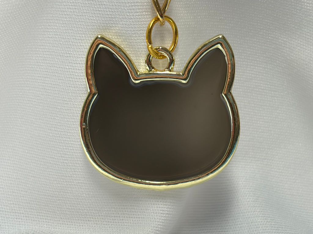 Personalized Cat Head Silhouette Keychain