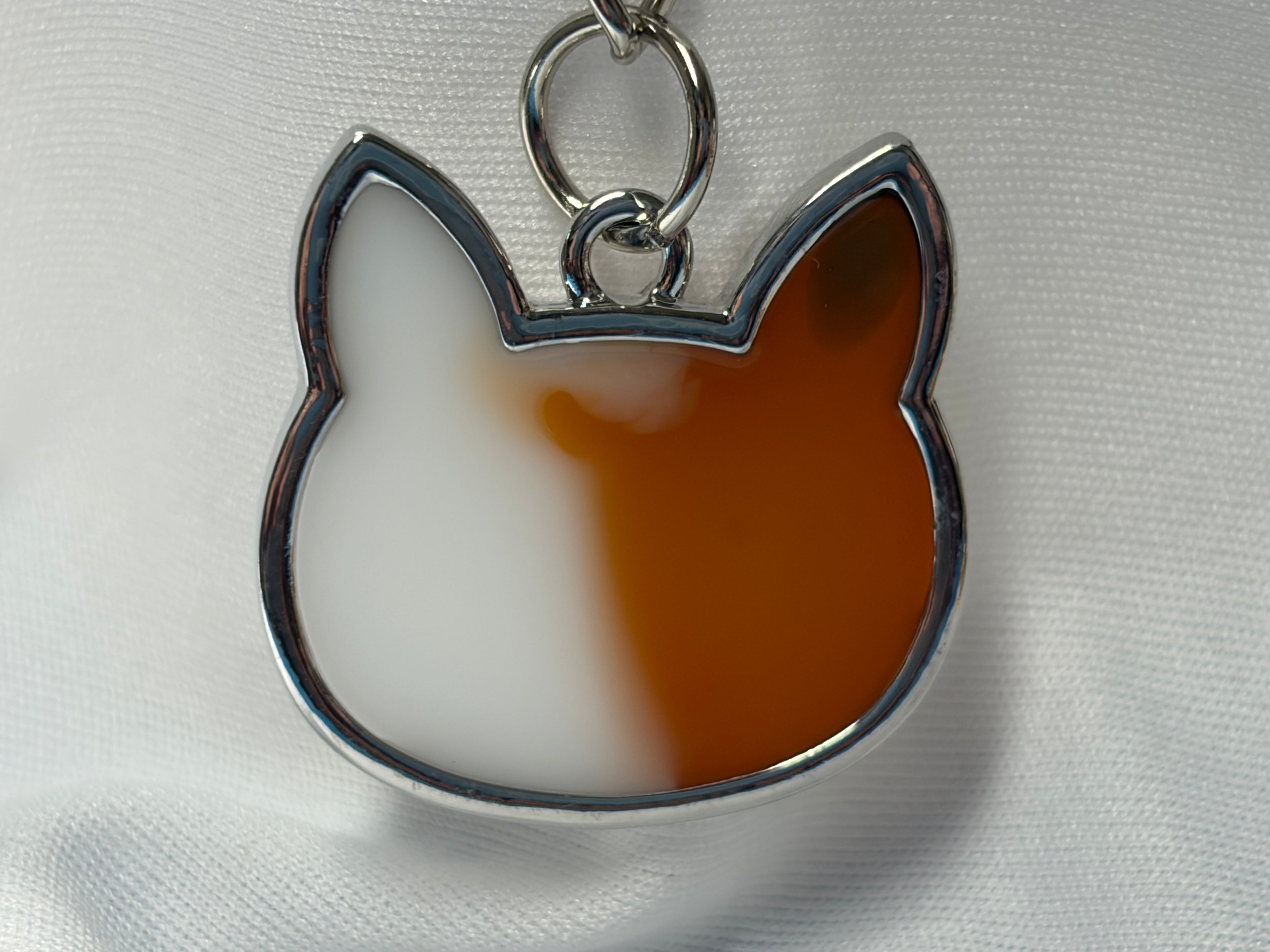 Personalized Cat Head Silhouette Keychain