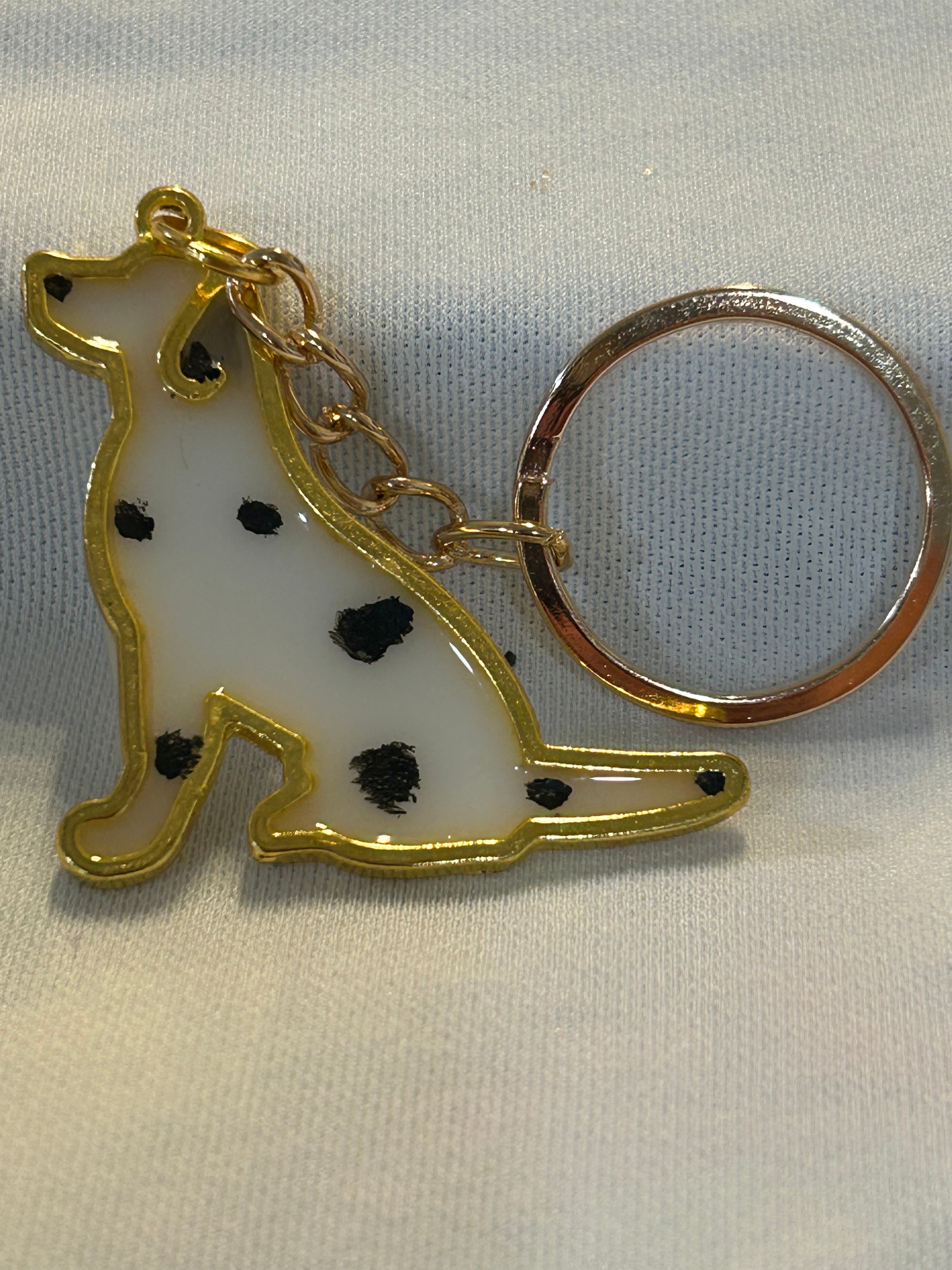 Gold keychain- Dalmatian Dog