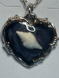 Midnight Shell Heart Necklace